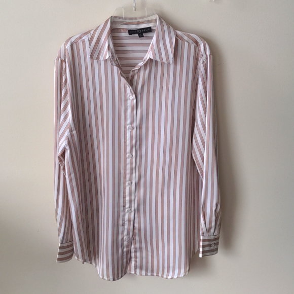 Fred David Striped Satin Blouse - Small - Picture 2 of 5